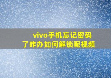 vivo手机忘记密码了咋办如何解锁呢视频