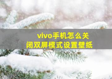 vivo手机怎么关闭双屏模式设置壁纸