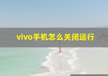 vivo手机怎么关闭运行