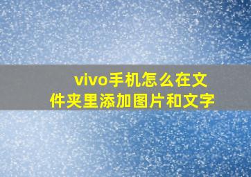 vivo手机怎么在文件夹里添加图片和文字