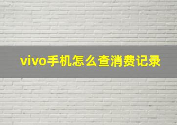 vivo手机怎么查消费记录