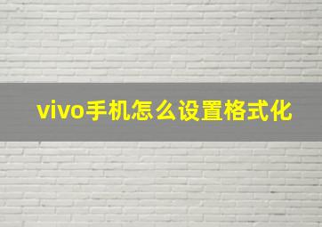 vivo手机怎么设置格式化