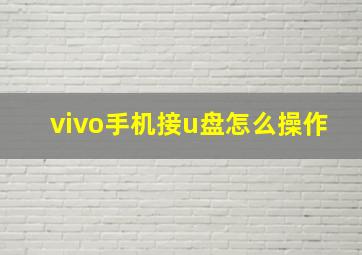 vivo手机接u盘怎么操作