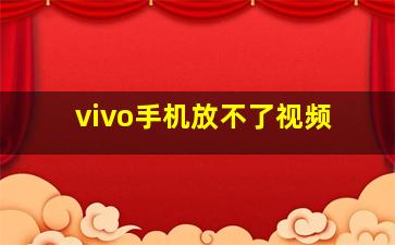 vivo手机放不了视频