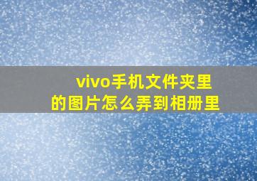 vivo手机文件夹里的图片怎么弄到相册里