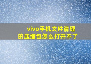 vivo手机文件清理的压缩包怎么打开不了