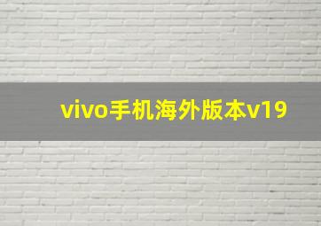 vivo手机海外版本v19