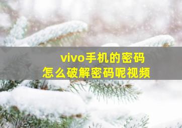 vivo手机的密码怎么破解密码呢视频