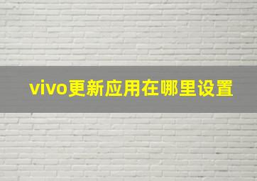 vivo更新应用在哪里设置