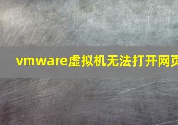 vmware虚拟机无法打开网页