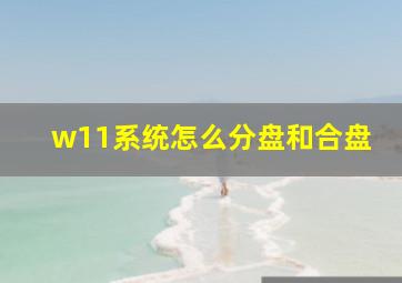 w11系统怎么分盘和合盘