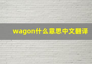 wagon什么意思中文翻译