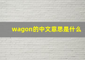 wagon的中文意思是什么