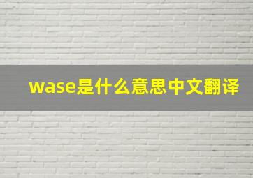 wase是什么意思中文翻译