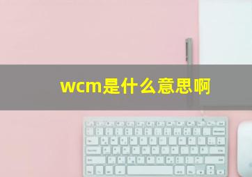 wcm是什么意思啊