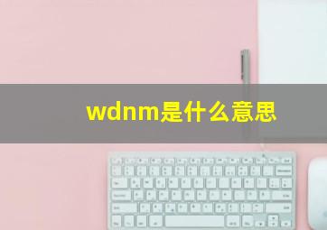 wdnm是什么意思