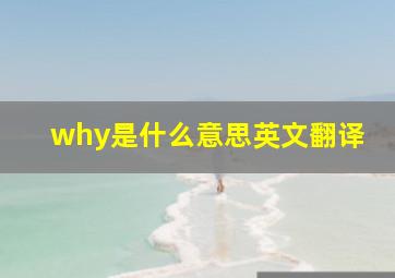 why是什么意思英文翻译