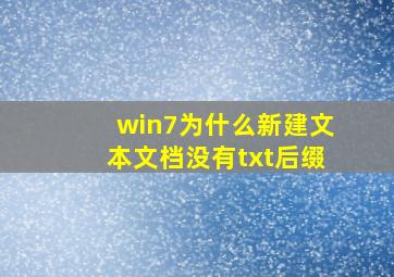 win7为什么新建文本文档没有txt后缀