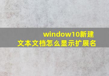 window10新建文本文档怎么显示扩展名