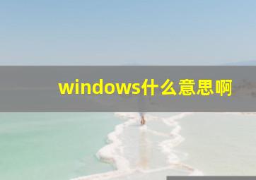 windows什么意思啊