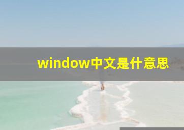 window中文是什意思