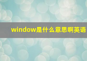 window是什么意思啊英语