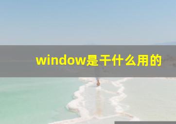 window是干什么用的