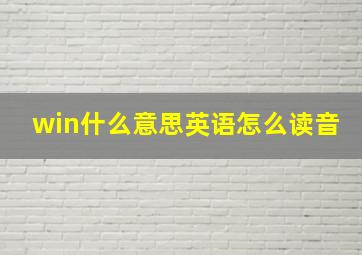 win什么意思英语怎么读音