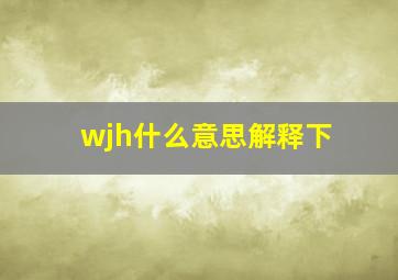 wjh什么意思解释下