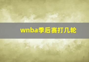 wnba季后赛打几轮