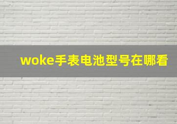 woke手表电池型号在哪看