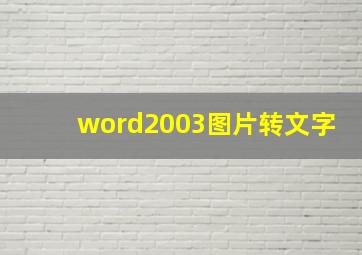 word2003图片转文字