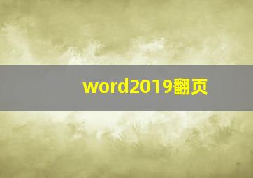 word2019翻页