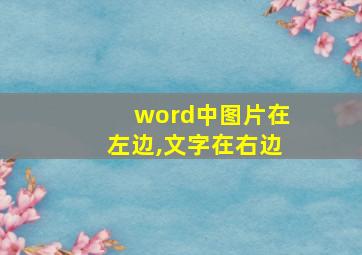 word中图片在左边,文字在右边