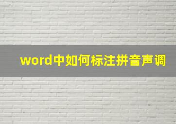 word中如何标注拼音声调