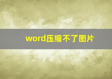 word压缩不了图片