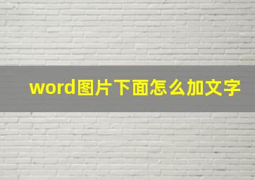 word图片下面怎么加文字