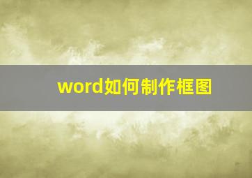 word如何制作框图