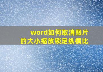 word如何取消图片的大小缩放锁定纵横比