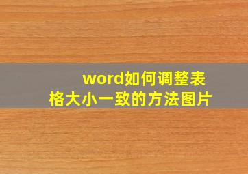 word如何调整表格大小一致的方法图片