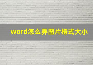 word怎么弄图片格式大小