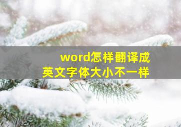 word怎样翻译成英文字体大小不一样