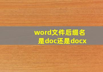 word文件后缀名是doc还是docx