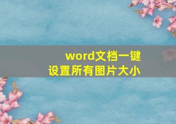 word文档一键设置所有图片大小