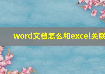 word文档怎么和excel关联