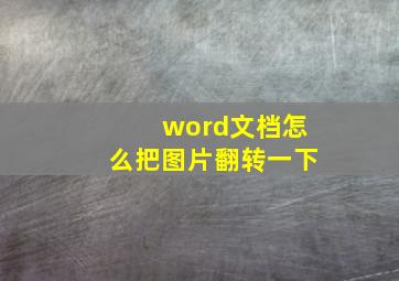 word文档怎么把图片翻转一下