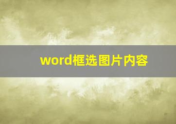 word框选图片内容