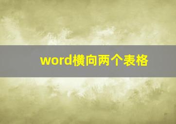 word横向两个表格