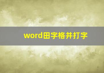 word田字格并打字