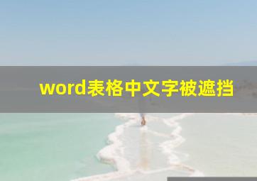 word表格中文字被遮挡